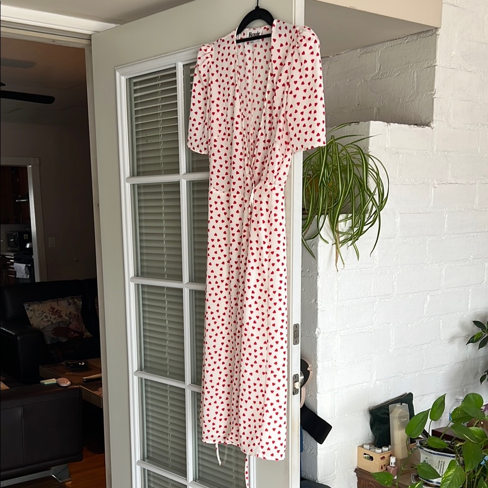 Rouje Gabin dress: White and Red heart-shaped